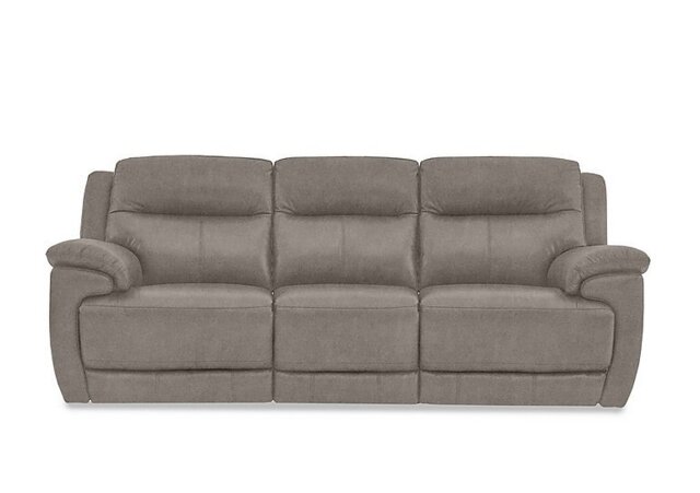 Touch 3 Seater Heavy Duty Fabric Power Recliner Sofa with USB Ports - Silver