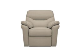 G Plan - Seattle Leather Power Recliner Armchair - Oxford Mushroom
