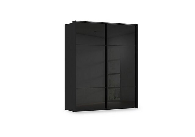 Rauch - Haven 190cm 2 Door Slider Wardrobe with Glass Doors and Lights - Black Glass