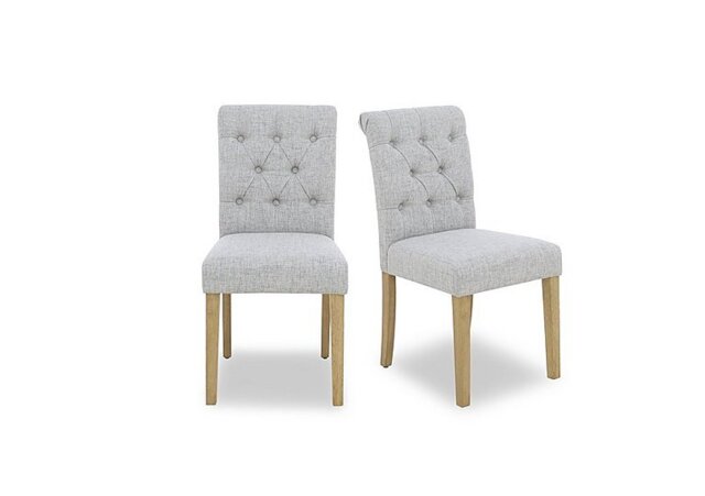 Lewis Pair of Button Back Dining Chairs
