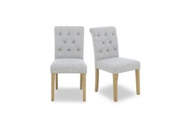 Lewis Pair of Button Back Dining Chairs