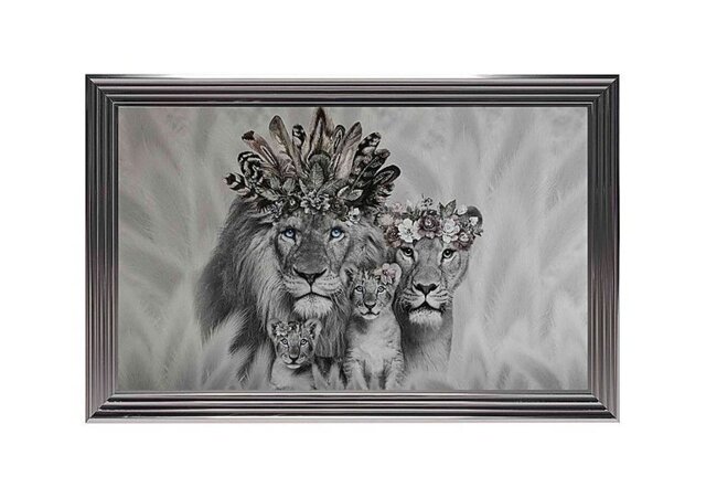 Lion Family 2 Framed Square Wall Art