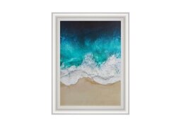 Aqua Ocean Waves 4 Framed Picture - Aqua