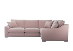 The Lounge Co. - Isobel Small Fabric Right Hand Facing Corner Fibre Fill Sofa - Cotton Candy with Chrome Feet