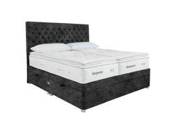 Sleepeezee - Natural Touch 3000 Pillowtop Zip and Link Side Ottoman Divan Set - Daytona Coal