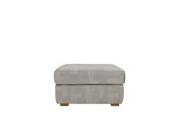 G Plan - Seattle Fabric Footstool with Wooden Feet - Faro Sky