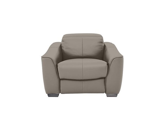 Xavier BV Leather Armchair with Power Recliner - Silver Grey