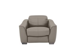 World of Leather - Xavier Leather Armchair with Power Recliner - Silver Grey