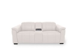 Inca NC Leather 2 Seater Power Recliner Sofa with Power Headrests and Fridge Console - Cotton