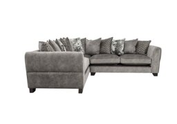 Mariah Small Fabric Scatter Back Left Hand Facing Corner Sofa - Dapple Silver