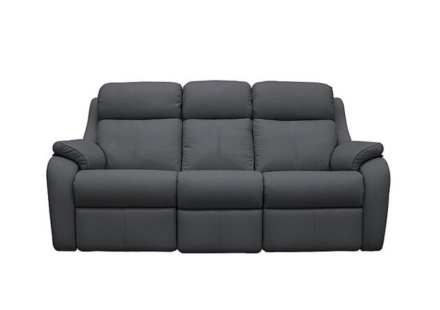 G Plan - Kingsbury 3 Seater Leather Sofa with Manual Recliner - Cambridge Petrol Blue - Sofas and Armchairs - In Time for Christmas