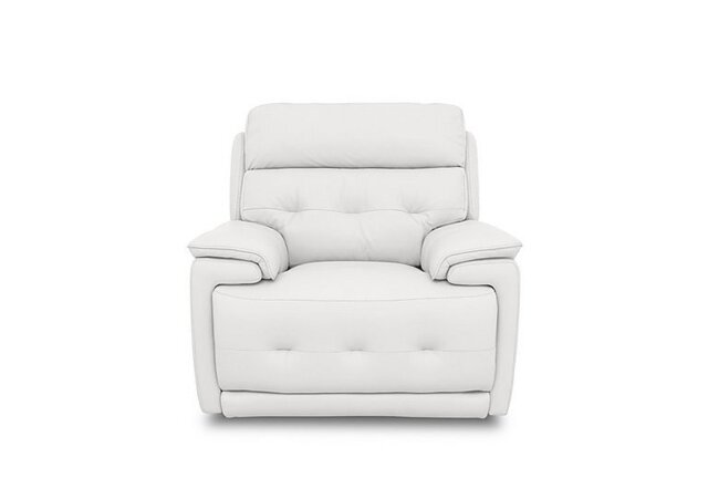 World of Leather - Brescia Leather Chair with Power Recliner - BV Star White
