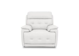 World of Leather - Brescia Leather Chair with Power Recliner - BV Star White