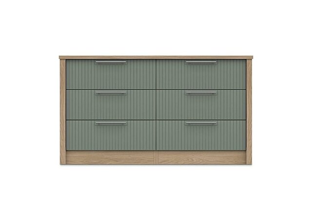 London Bedrooms - Chelsea 6 Drawer Wide Chest with Silver Handles