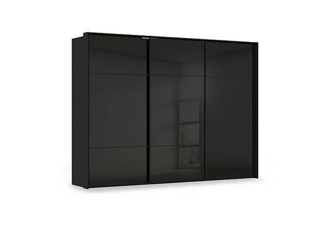 Rauch - Haven 310cm 3 Door Slider Wardrobe with Glass Doors - Black Glass