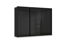 Rauch - Haven 310cm 3 Door Slider Wardrobe with Glass Doors - Black Glass