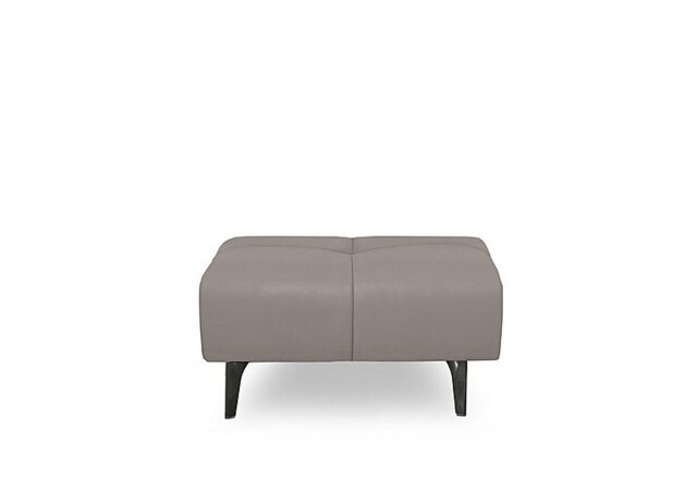 Ideal Home - Sienna Leather Large Footstool - Lead Grey