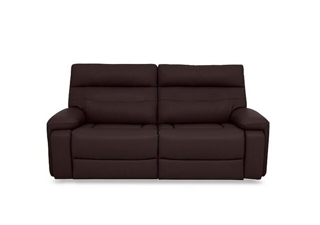 Cinemax Leather 3 Seater Power Recliner Sofa with Power Headrests - Burgundy