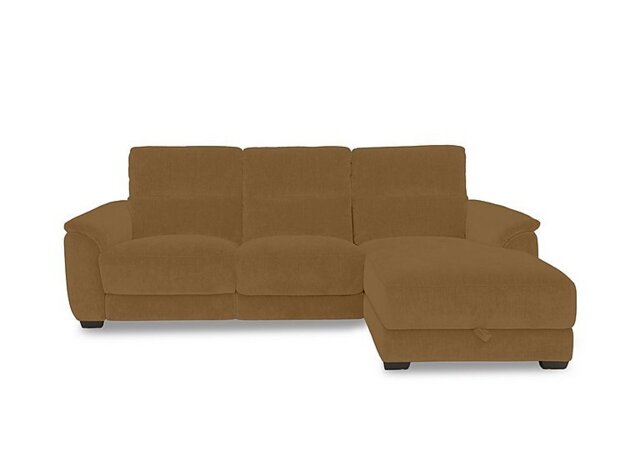 Saffron Fabric 3 Seater Power Recliner Sofa with Storage Right Hand Facing Chaise End