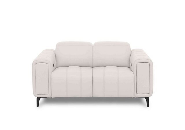 Elphaba Leather 2 Seater Power Recliner Sofa with Storage Arms - Cotton Cat - Sofas and Armchairs - In Time for Christmas