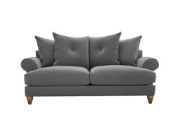 The Lounge Co. - Bronwyn 3 Seater Fabric Scatter Back Foam Fill Sofa With Walnut Feet - Koala Cub