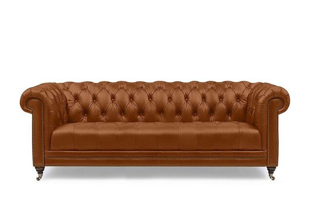 At The Helm - Walter 4 Seater Leather Chesterfield Sofa