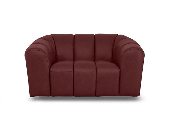 Rhianna Leather Cuddler Chair - Montana Ruby