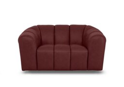Rhianna Leather Cuddler Chair - Montana Ruby