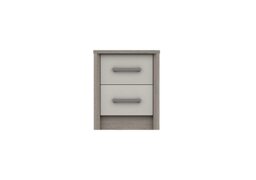 London Bedrooms - Euston 2 Drawer Bedside Chest - Grey Oak/White Grey Gloss - Bedroom Furniture - In Time for Christmas
