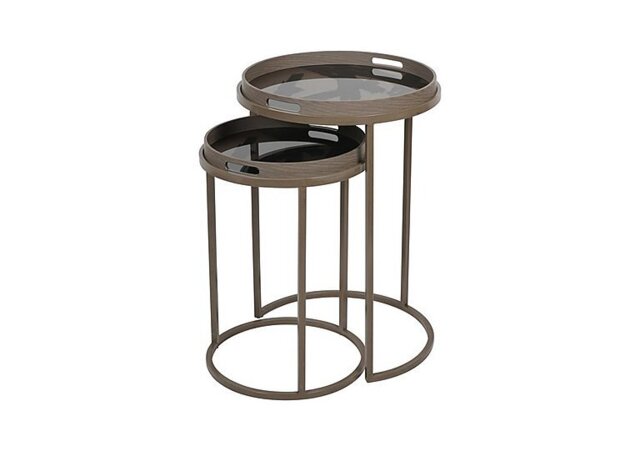 Impasto Brushstroke Set of 2 Side Tray Tables