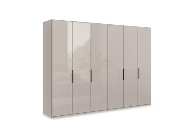 Wiemann - Amara 300cm 6 Door Bifold Wardrobe with Glass Doors - Pebble Grey