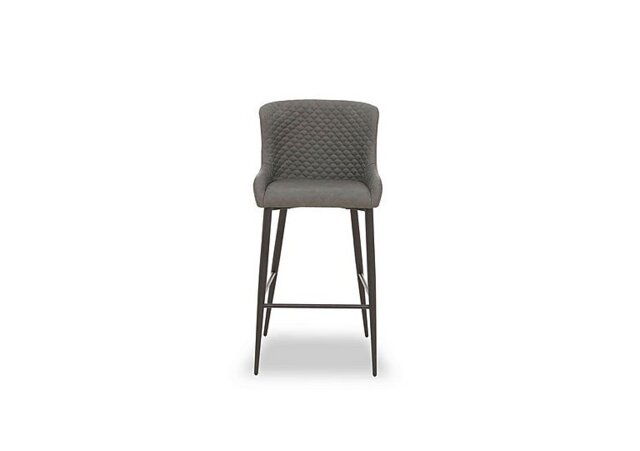 Hanoi Faux Leather Bar Stool - Slate Grey