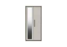 London Bedrooms - Euston 2 Door Wardrobe with Mirror - Grey Oak/White Grey Gloss