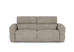 Cube Fabric 3 Seater Power Recliner Sofa with Power Headrests - Marble Cream