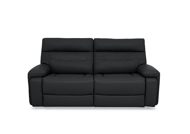 Cinemax Leather 3 Seater Power Recliner Sofa with Power Headrests - Natural Black Mica