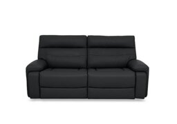 Cinemax Leather 3 Seater Power Recliner Sofa with Power Headrests - Natural Black Mica