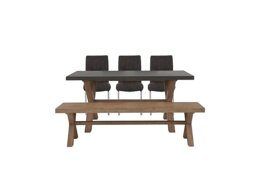 Fusion Small Table, 3 Chairs and Dining Bench Set