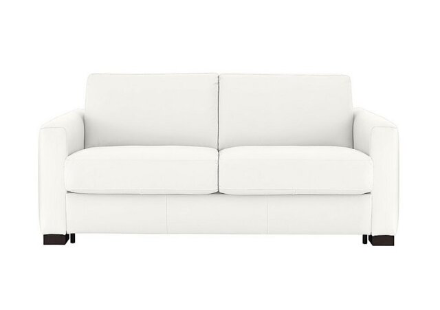Nicoletti - Alcova 2.5 Seater Leather Sofa Bed with Box Arms - Torello Bianco Puro