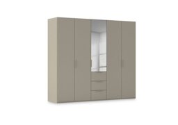 Rauch - Haven 251cm 5 Door Combi Décor Wardrobe with 4 Décor Doors and 1 Mirror Door