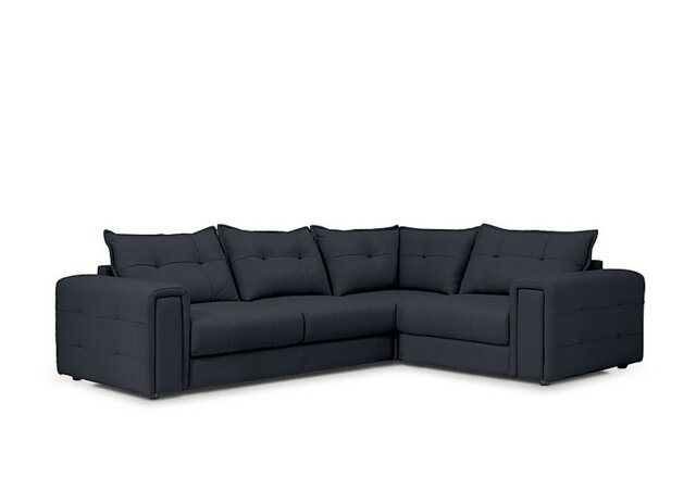Goliath Leather Right Hand Facing Corner Sofa - Navy