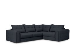 Goliath Leather Right Hand Facing Corner Sofa - Navy