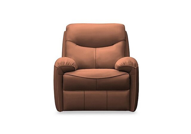 G Plan - Amesbury Leather Power Recliner Armchair with Power Headrest, Power Lumbar and Heated Seats - Cambridge Conker