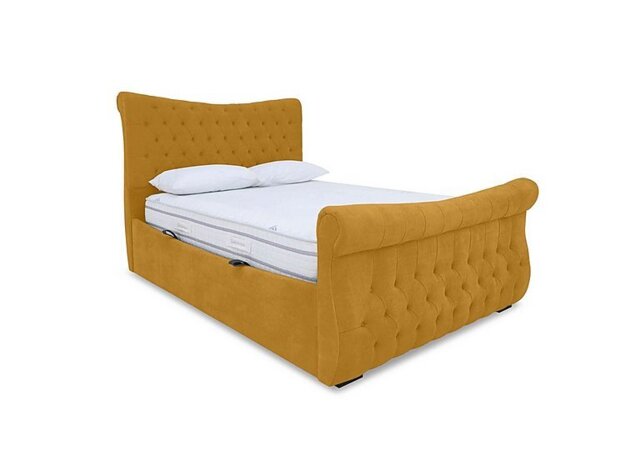 Sleep Story - Lance Left Hand Side Opening Ottoman Bed Frame - Small Double - Plush Corn
