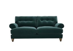 The Lounge Co. - Bronwyn 3 Seater Fabric Classic Back Fibre Fill Sofa with Washed Oak Feet - Evening Teal