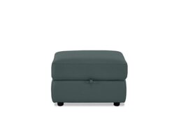 Touch NC Leather Storage Footstool - NC Lake Green