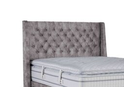Sleepeezee - Pinnacle Floor Standing Headboard - Double - Dapple Silver