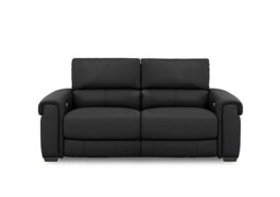 World of Leather - Nixon BV Leather 3 Seater Power Recliner Sofa - Classic Black