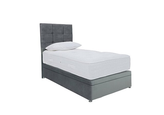 Sleep Story - Luxury 2000 Side Ottoman Divan Set - Small Single - Plush Arctic Grey
