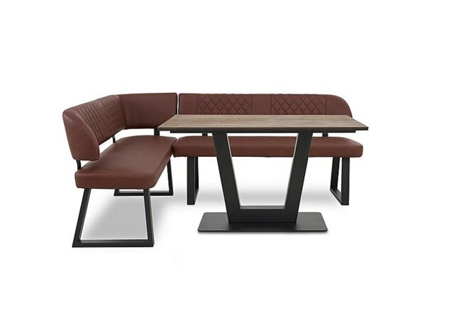 Venus Dining Table and Left Hand Facing Corner Bench - Tan