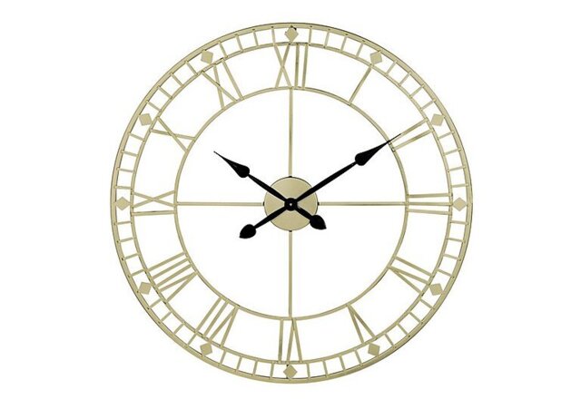 Antique Metal Wall Clock - Gold